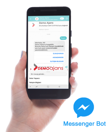 Demo ajans facebook messenger bot sistemi